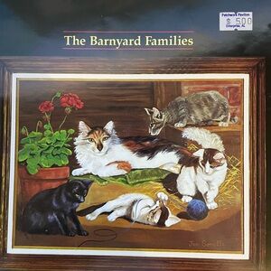 Cross stitch pattern “the barnyard families, purr-breds”